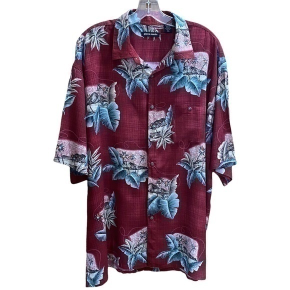 Pierre Cardin Hawaiian Tropical Floral Button Down Pocket Shirt Mens Size XXL - Picture 1 of 6
